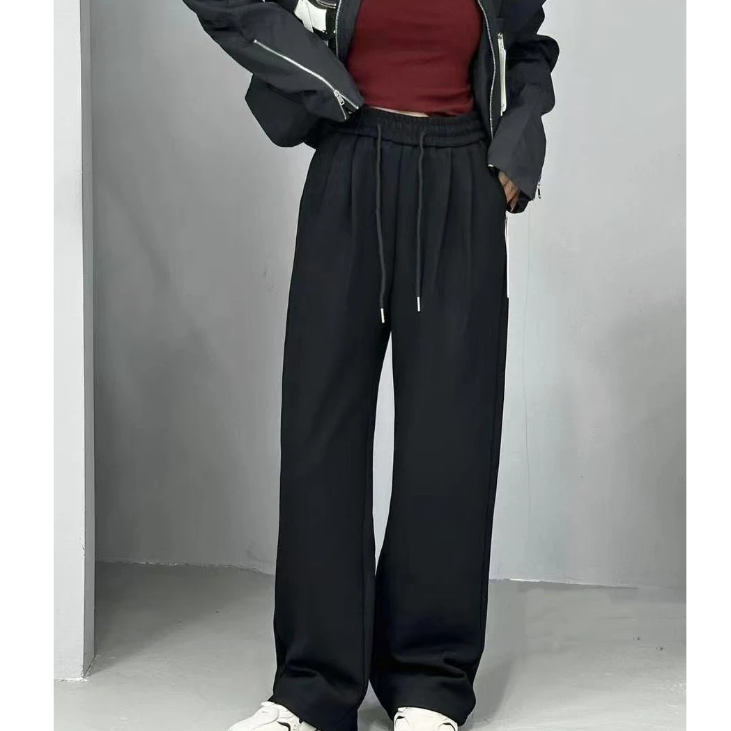 K698黑加绒直筒休闲裤55565