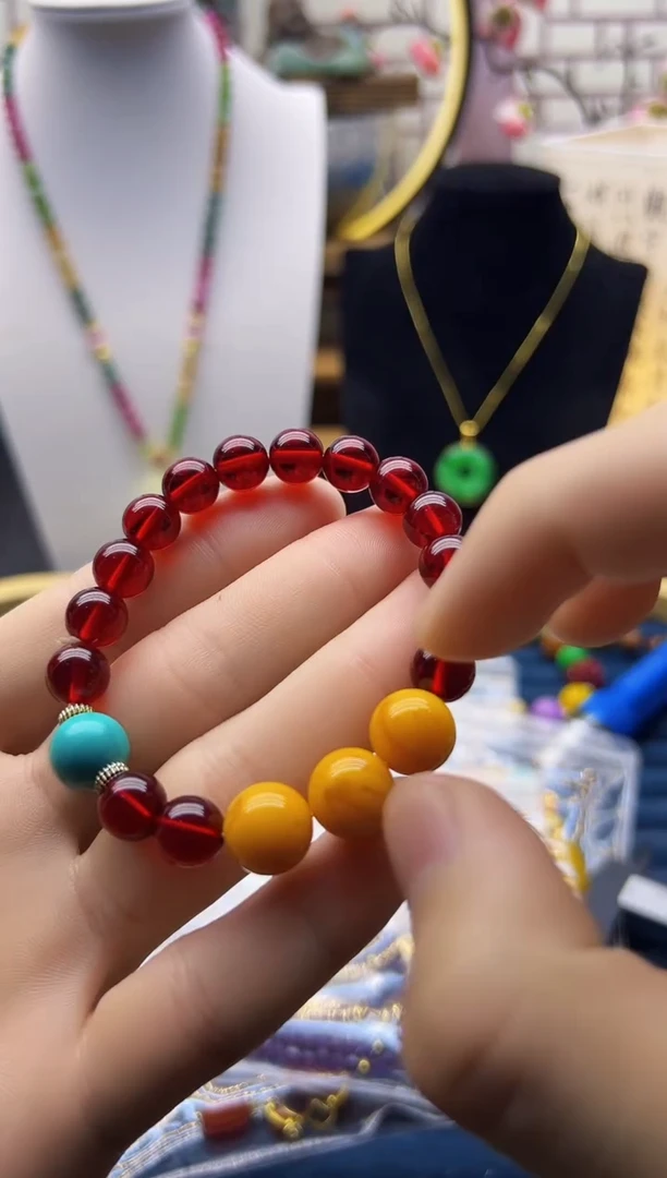 【闪购商品】血珀手链14K金镶嵌S364