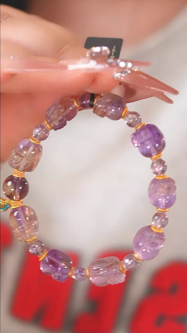 未镶嵌珠宝半成品水晶F564 紫黄晶 水晶 貔貅- 阵阵