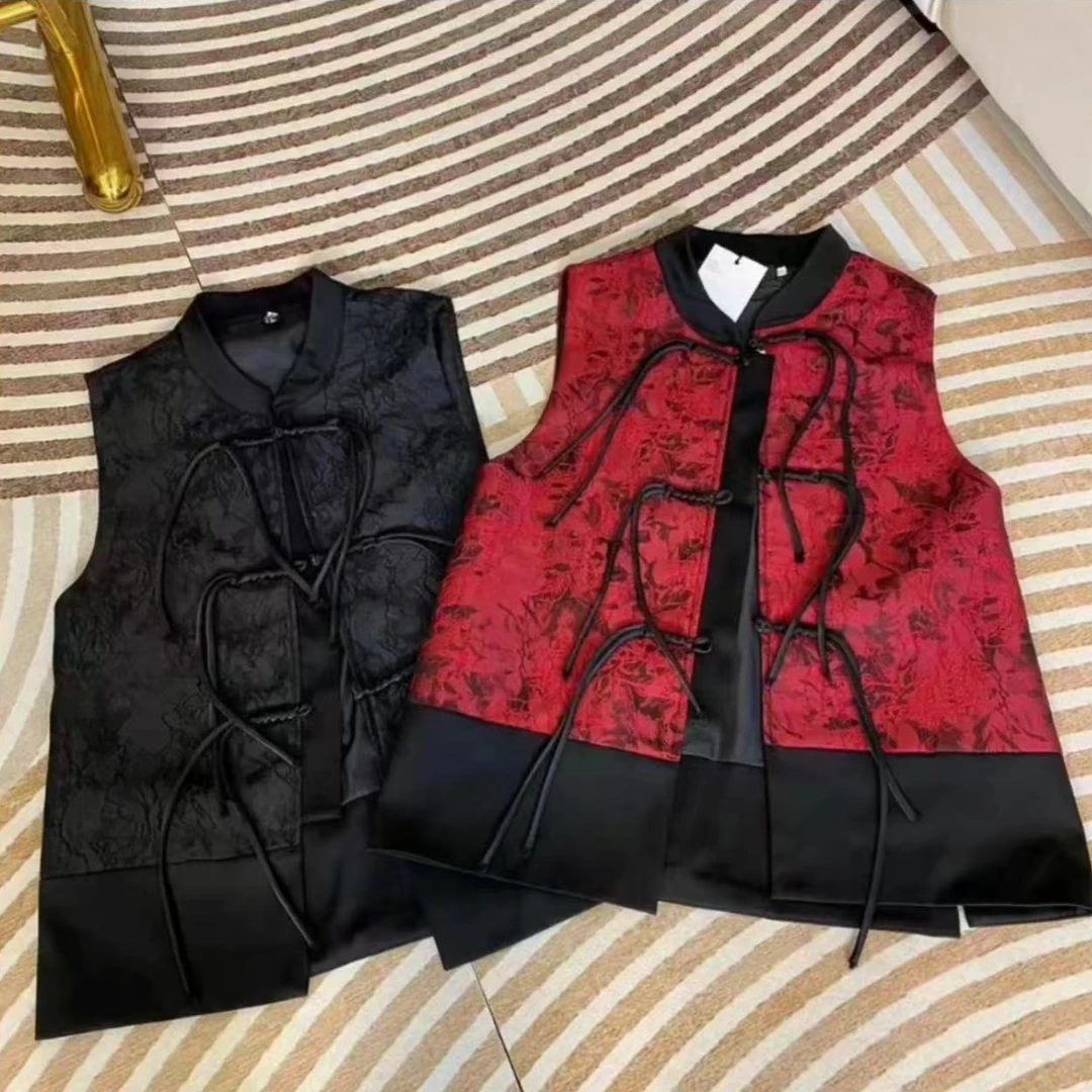 【奕泽严选】鹿台--新中式国风网红提花马甲盘口时尚减龄马甲