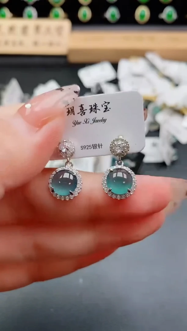 银S925镶嵌戒指翡翠1