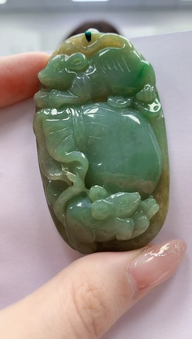 未镶嵌定制翡翠4829jw-毛货挂件80