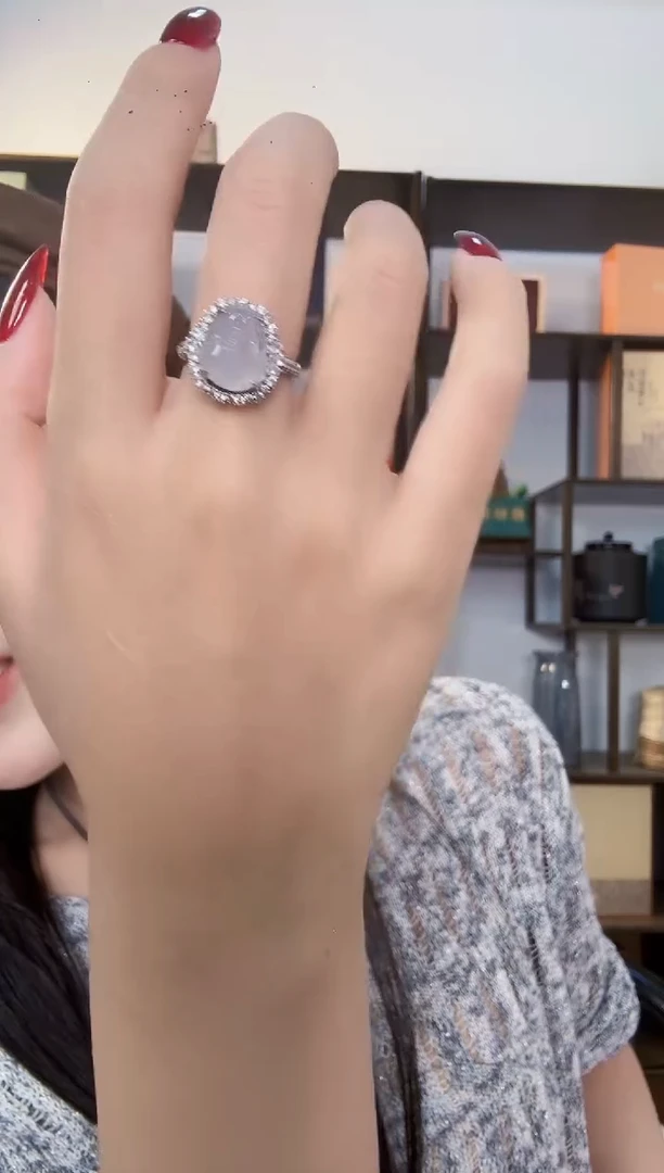 银S925镶嵌戒指翡翠戒指