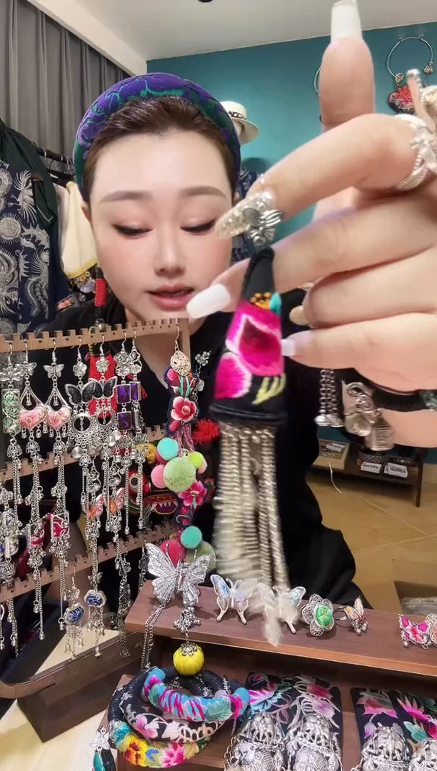 刺绣纯手工民族风刺绣耳环