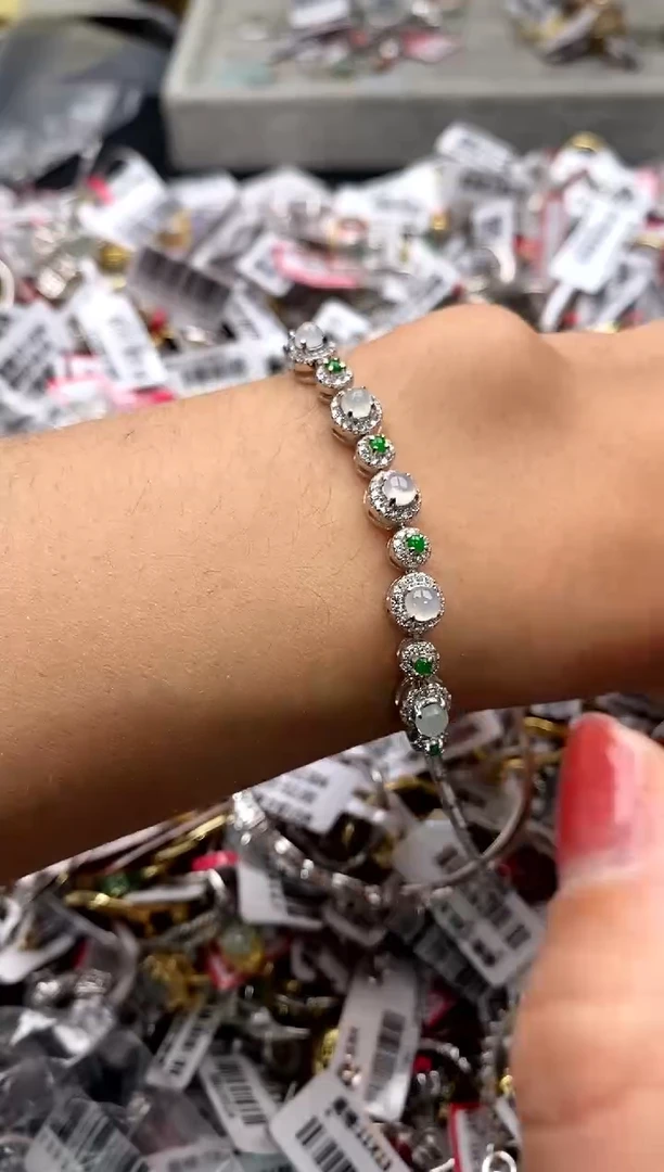 【闪购商品】翡翠戒指银S925镶嵌6666666    1