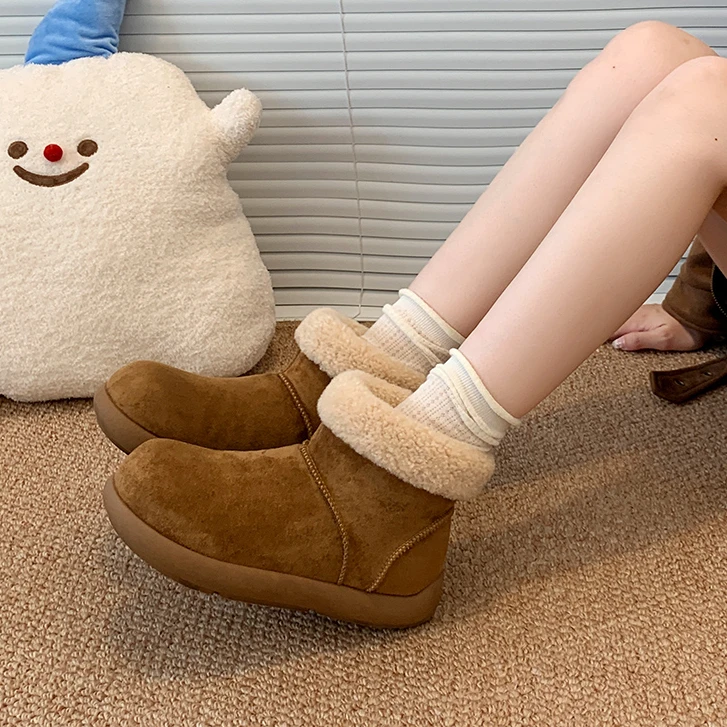 【MiYa】保暖厚款低跟冬季时尚雪地靴棉鞋雪地靴雪地棉2595