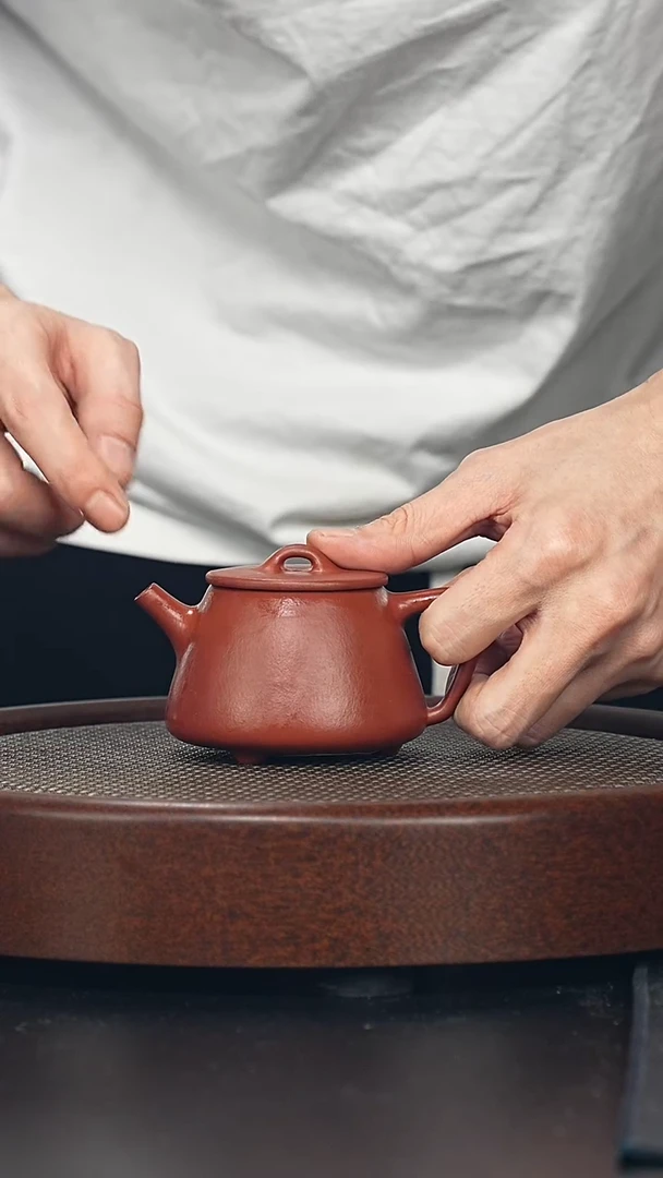 茶壶紫砂全手工微微瑕-A018（朱泥中高瓢）