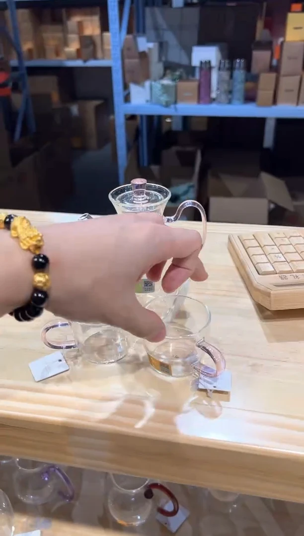 禾器-悦心壶-浅粉色+清禾杯浅粉2只