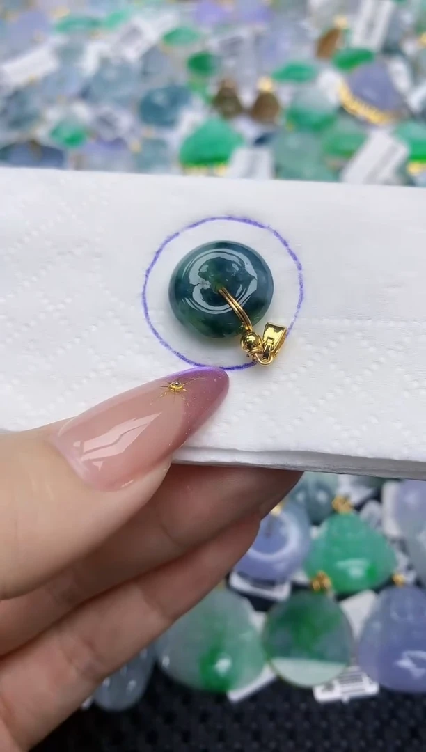 翡翠银S925镶嵌颈饰   天然翡翠A货  百元以上9米证书费自理