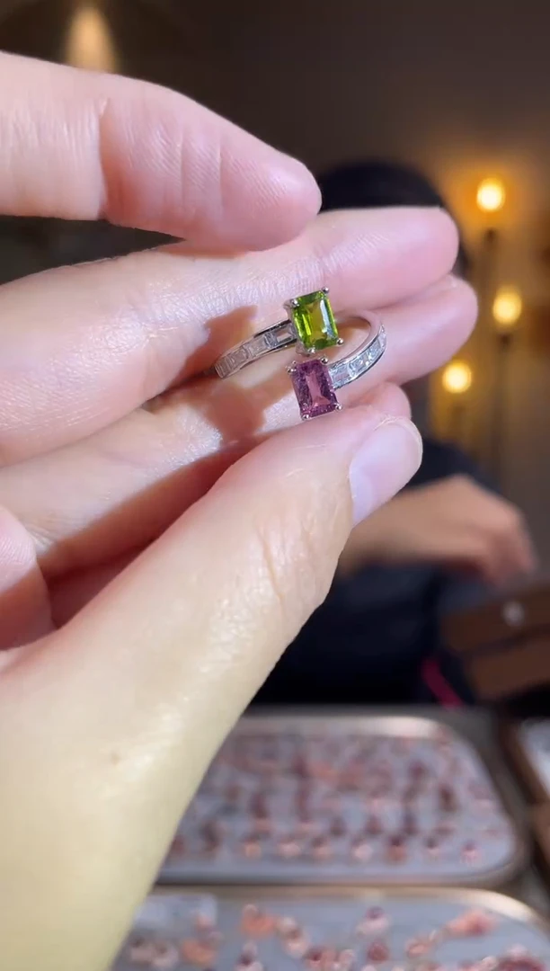 银S925镶嵌手饰碧玺手饰