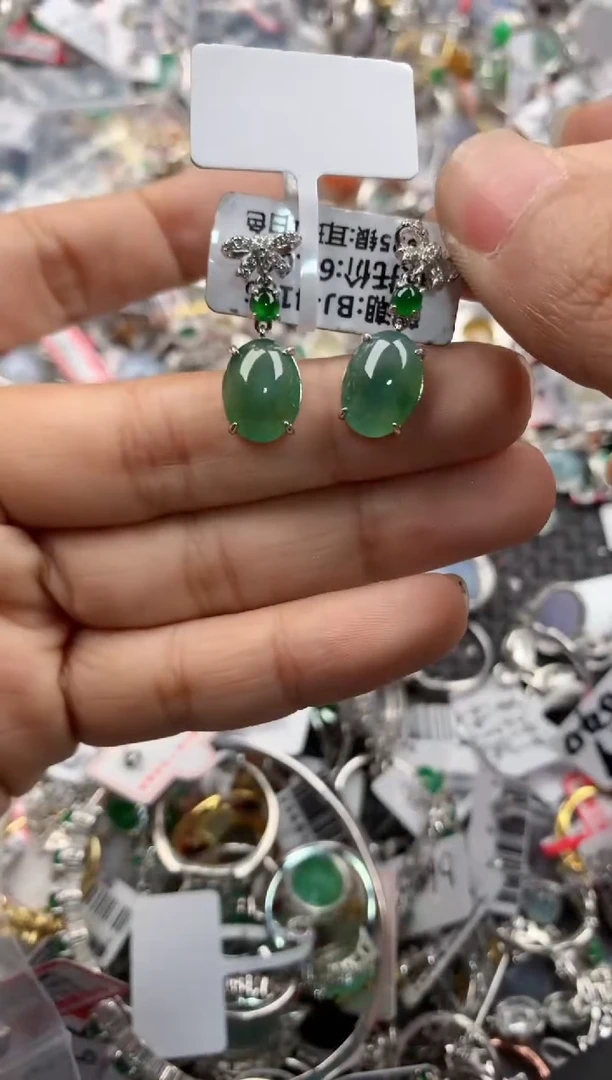 银S925镶嵌戒指翡翠11          6