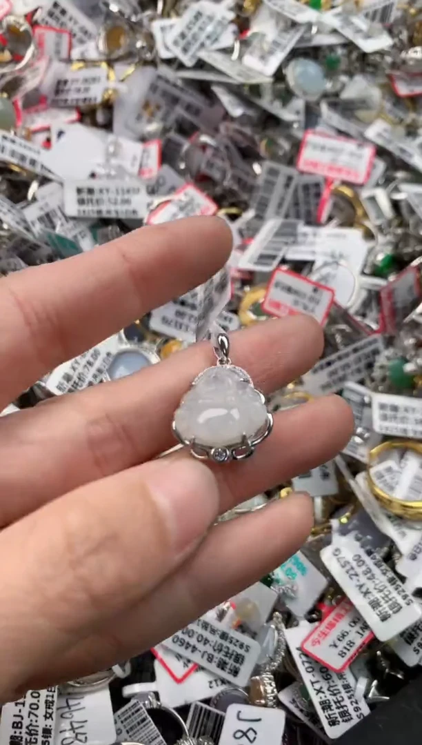 银S925镶嵌戒指翡翠10-10-10     10