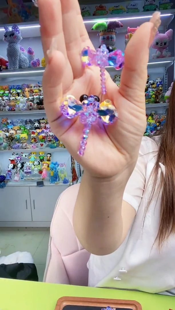 玻璃2307真紫色蜻蜓买一套大的宠一套小的