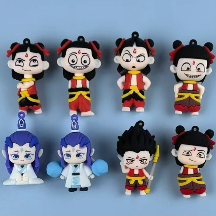 哪吒潮玩硅胶公仔钥匙扣挂件背包挂件