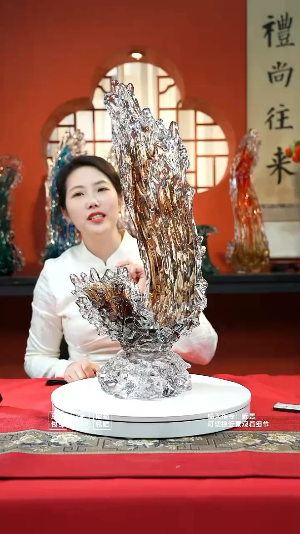 琉璃手工艺品风生水起咖啡色