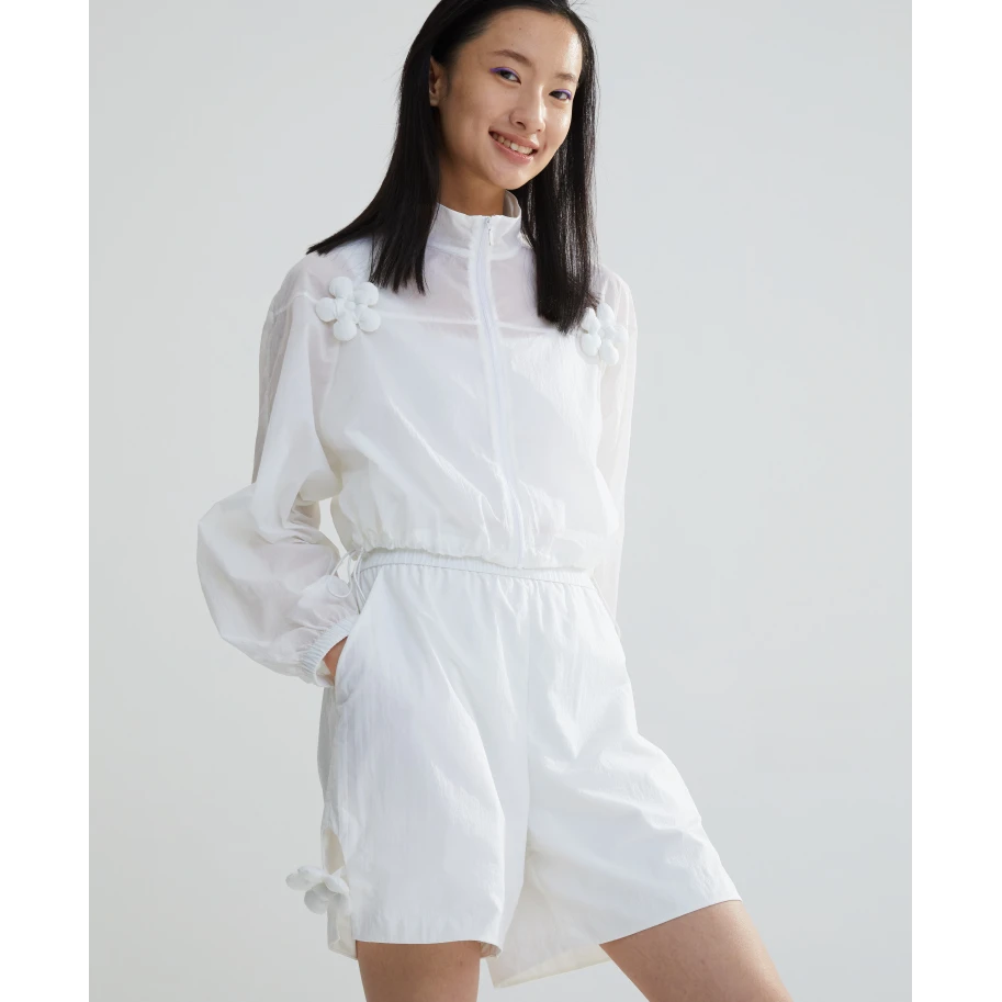 FENGYI TAN设计师款小众开衩花朵防晒短裤