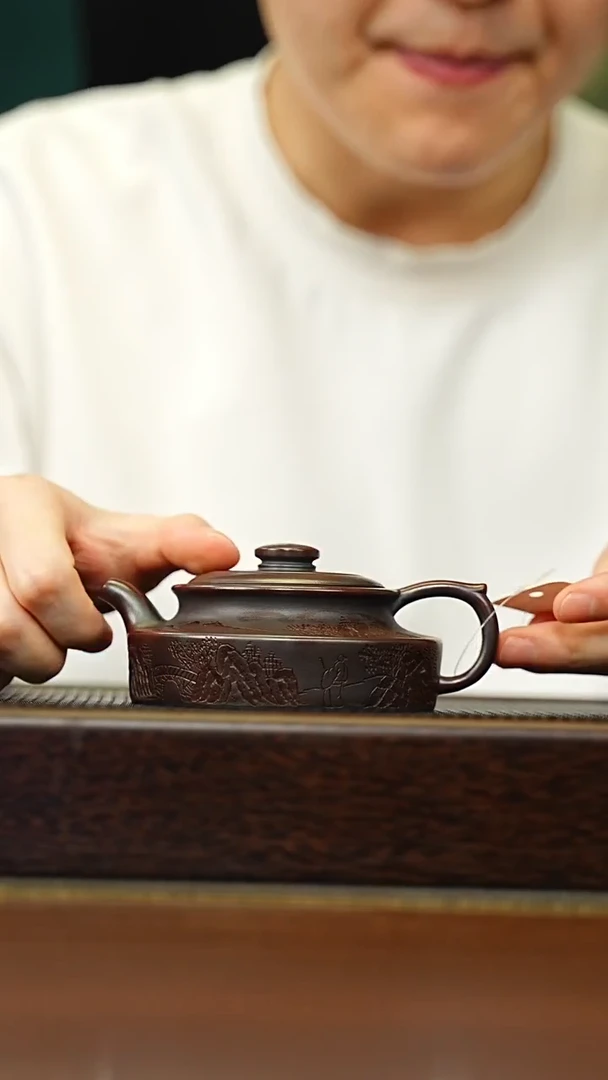 茶壶紫砂宜兴原矿 手工 紫砂壶容量150CC