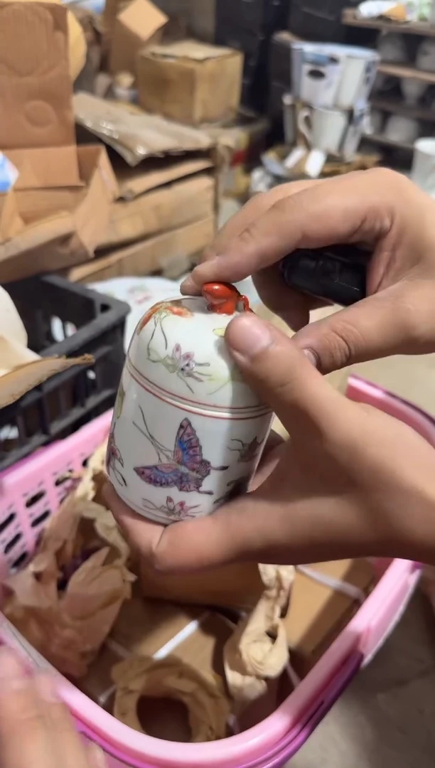 摆件阳**米手绘温酒器有瑕请慎拍