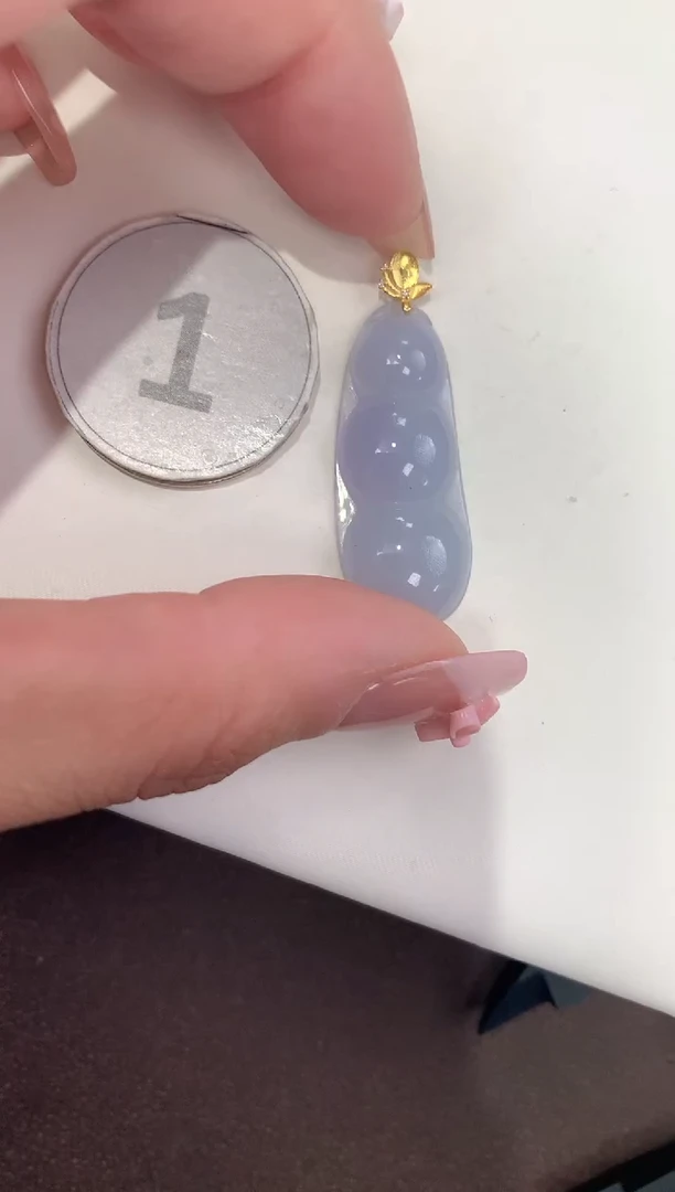 颈饰18K金镶嵌翡翠天然缅甸a货翡翠