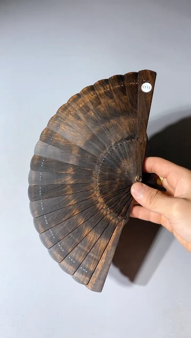 金丝楠511号15cm乌木金丝楠小叶桢楠扇子