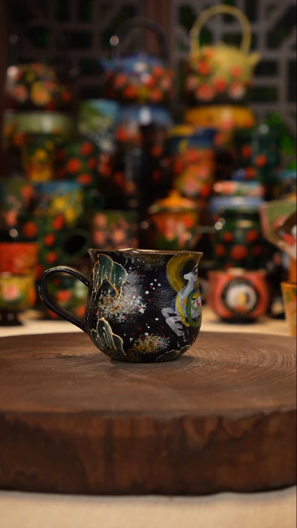 紫砂油画釉下彩手绘