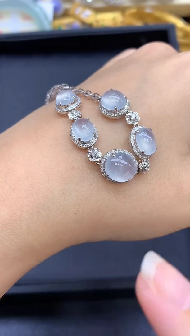 18K金镶嵌手链翡翠780-中国好珍宝