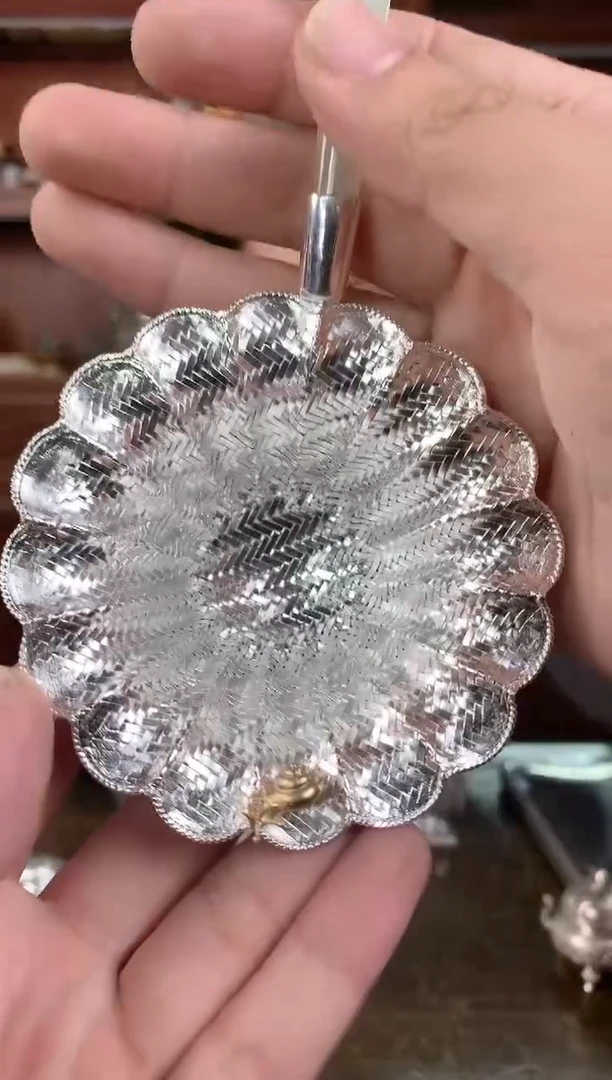 【闪购商品】足银999全手工太阳花掐丝蜗牛茶漏