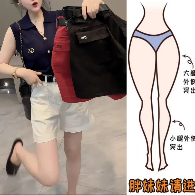 Aimeerosa/艾洛莎2025夏季薄款爆款牛仔短裤女洋气百搭显瘦直筒裤