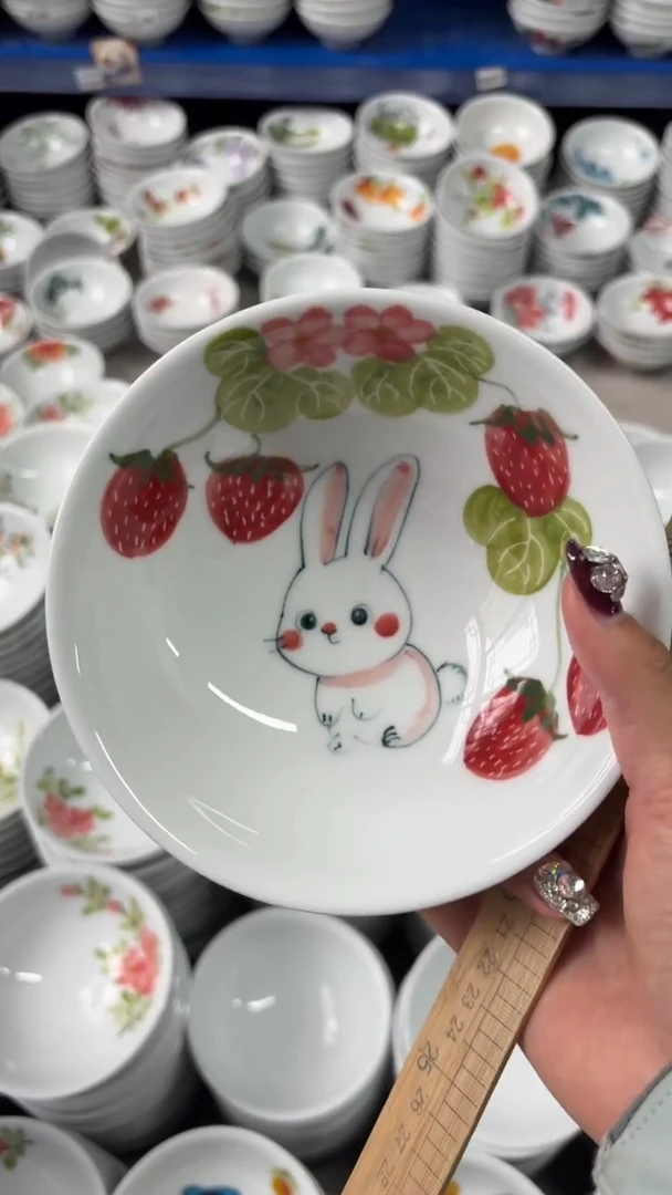 瓷片景德镇陶瓷食品级手绘釉中彩-壮壮碗