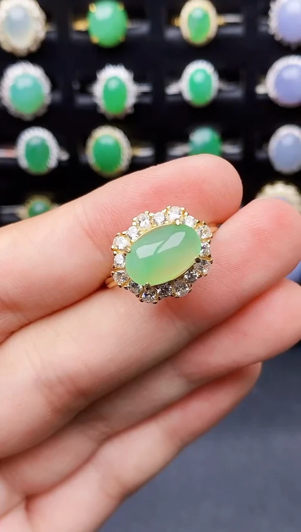 银S925镶嵌戒指翡翠8024