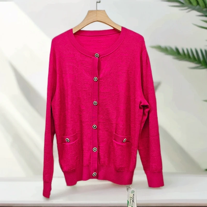 荣澜百搭时尚开衫莱赛尔天丝长袖针织衫气质纯色春秋3993休闲