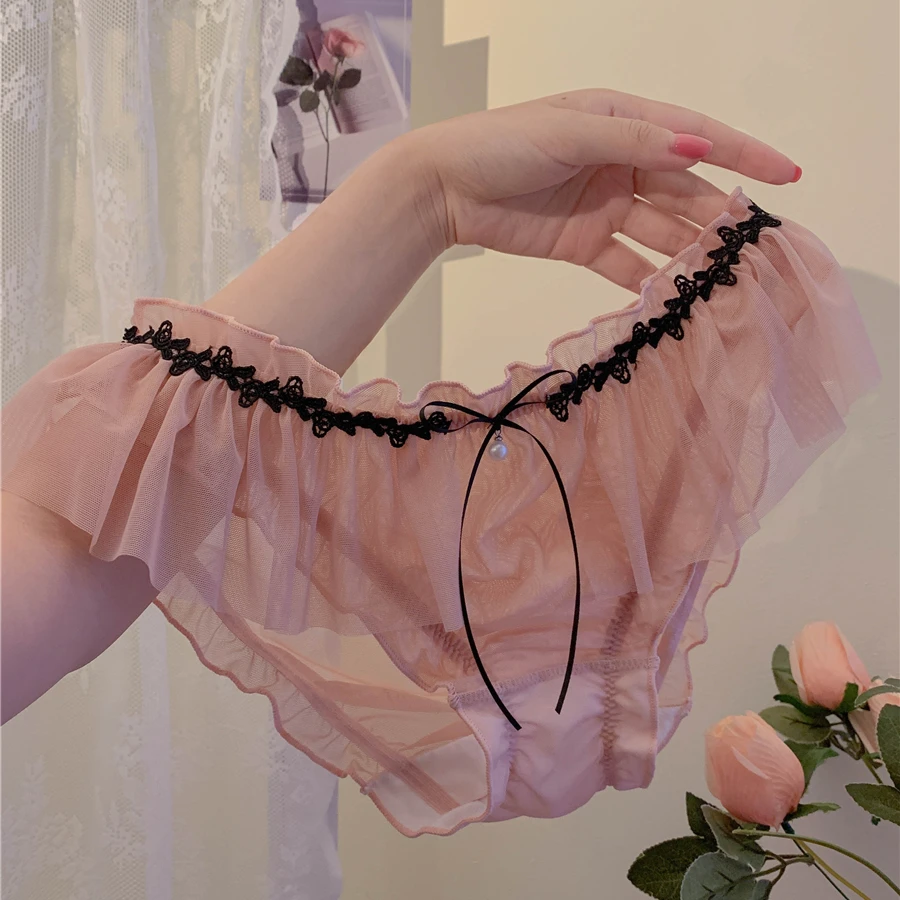 珍珠百利~女生蕾丝网纱透气女士性感内裤女2024新款纯欲夏季薄款