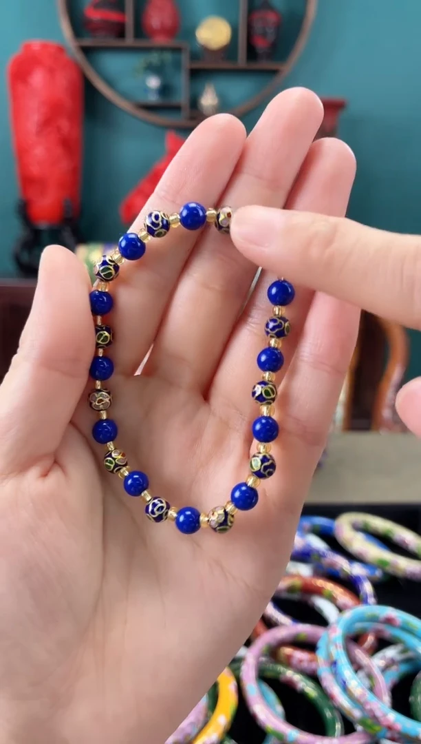 影*非遗技艺 景泰蓝手串0.6蓝色