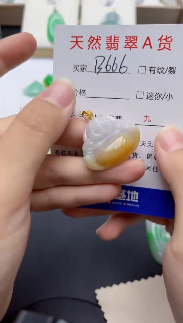 翡翠18K金镶嵌颈饰天然缅甸A货翡翠