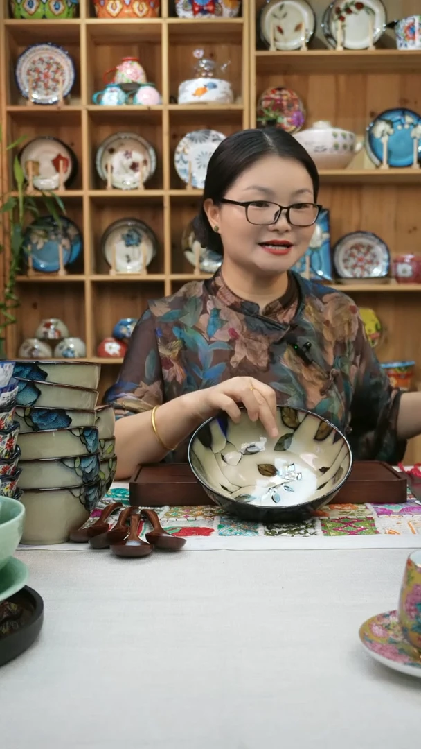 瓷片小可高温陶瓷餐具一组两只大碗