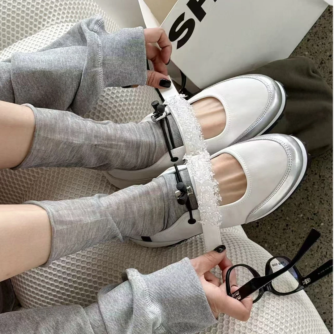 诗歌兰女鞋2025夏季新款真皮时尚平底休闲浅口玛丽珍322-12