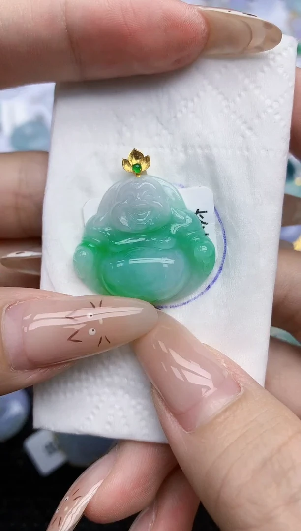 翡翠18K金镶嵌颈饰151   天然翡翠A货