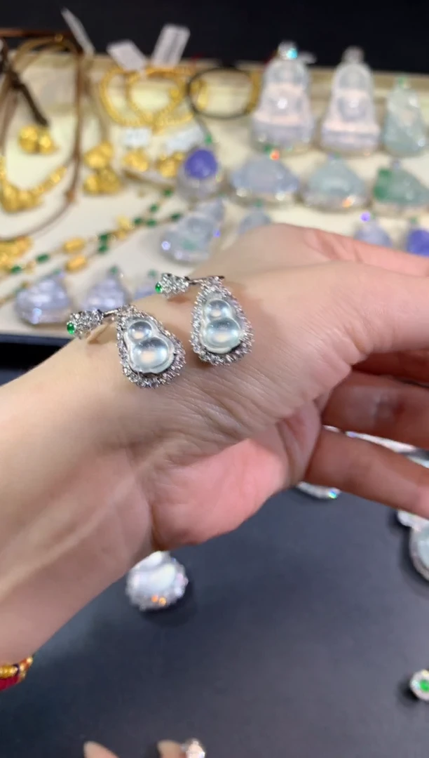 18K金镶嵌翡翠耳饰103-耳饰