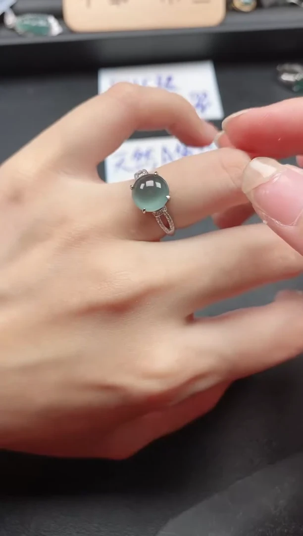 翡翠戒指银S925镶嵌51511