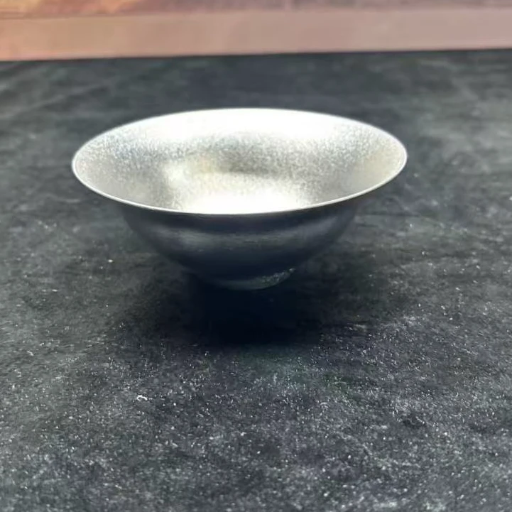 简约碟天目釉茶杯复古拉丝精美火锅蝶