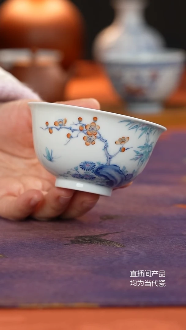 望玉斗彩梅兰竹菊