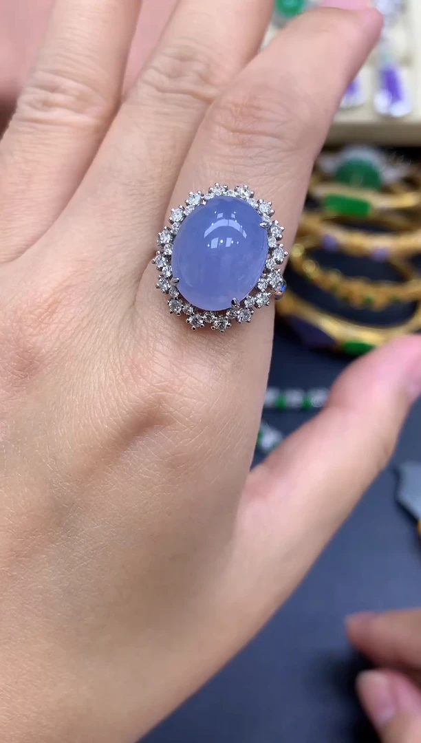 18K金镶嵌戒指翡翠453-中国好珍宝