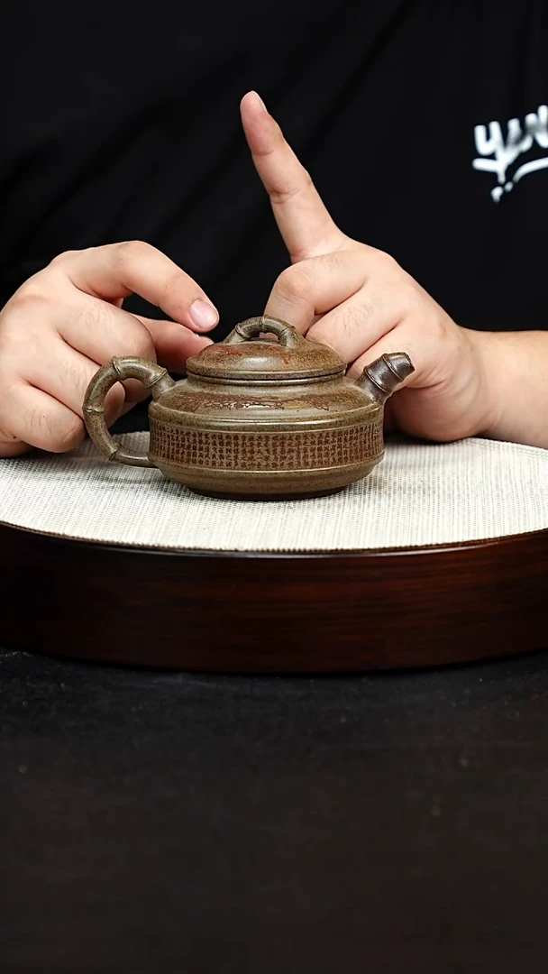 茶壶紫砂双线竹鼓