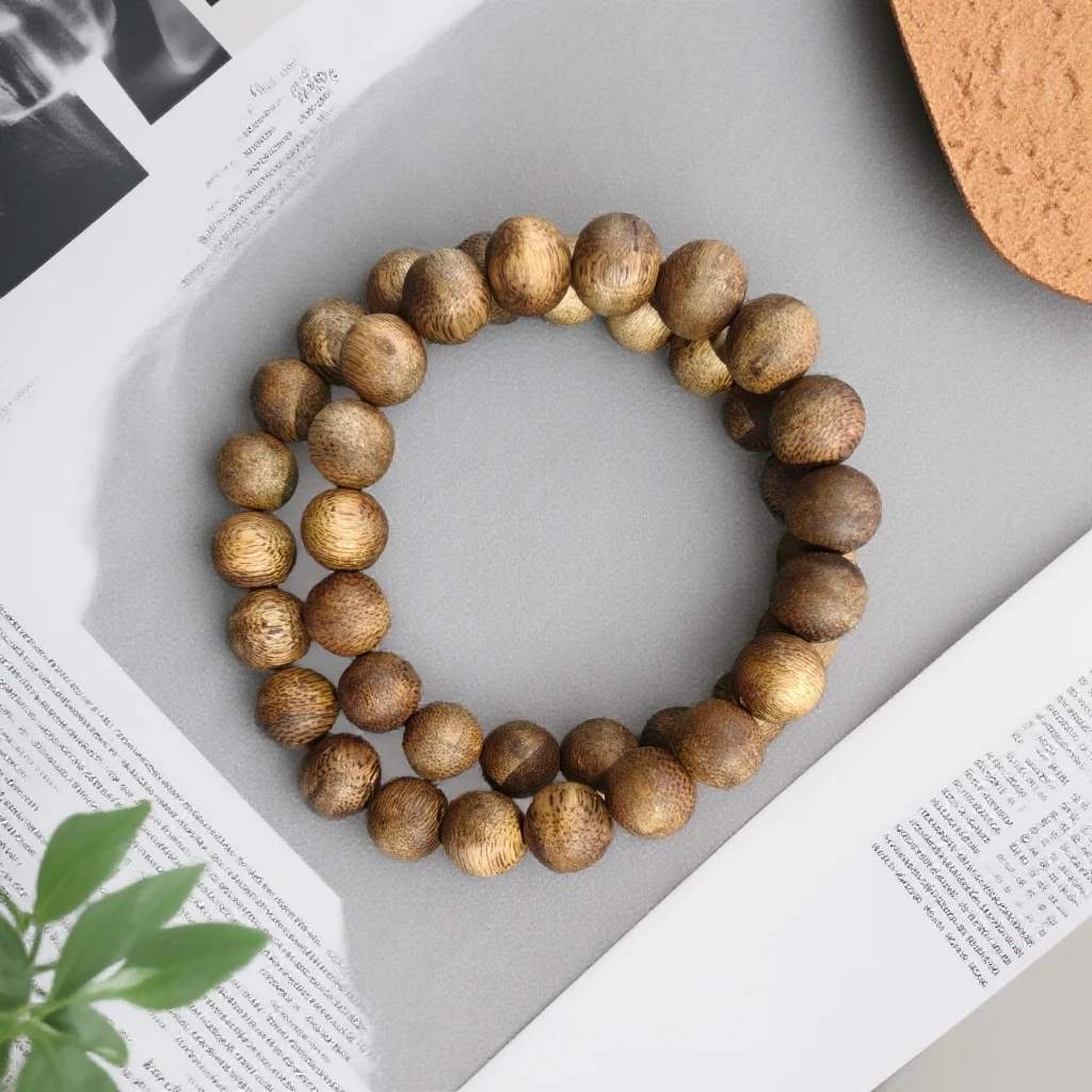 沉香【尖峰岭】绿奇楠黄金油 1.0 圆珠双圈沉香手串甜感多样性发一