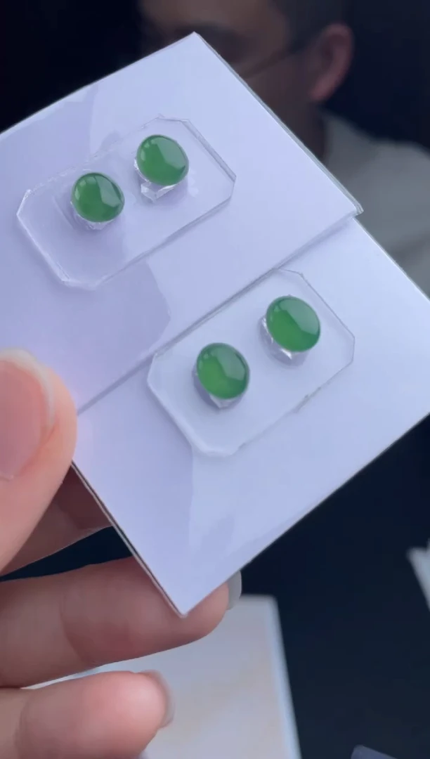 【闪购商品】定制翡翠银S925镶嵌19HDJT0127389多样性发其一对