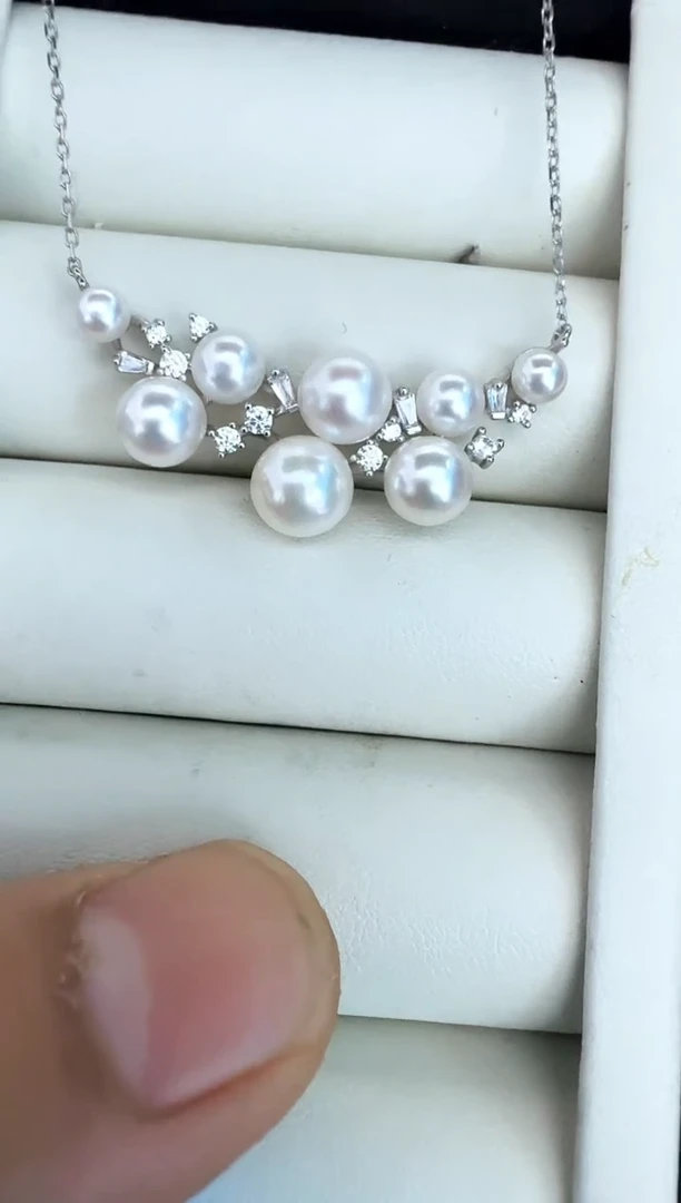 【闪购商品】海水珍珠颈饰银S925镶嵌套链