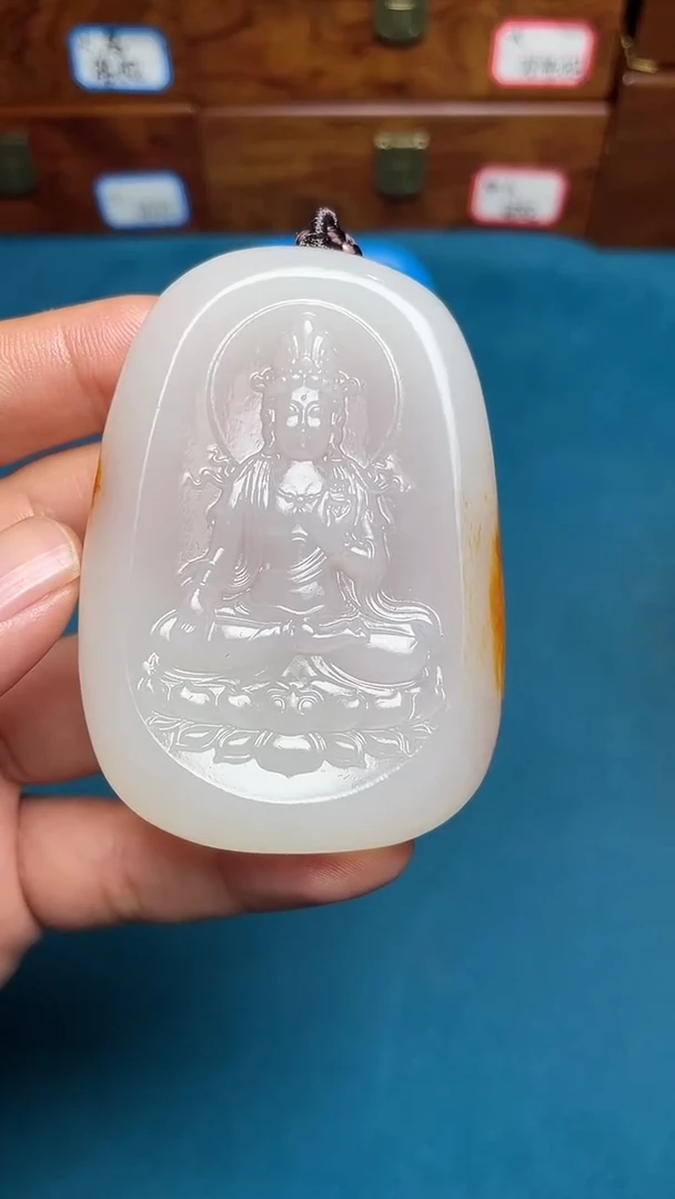 和田玉未镶嵌挂件小****记和田玉