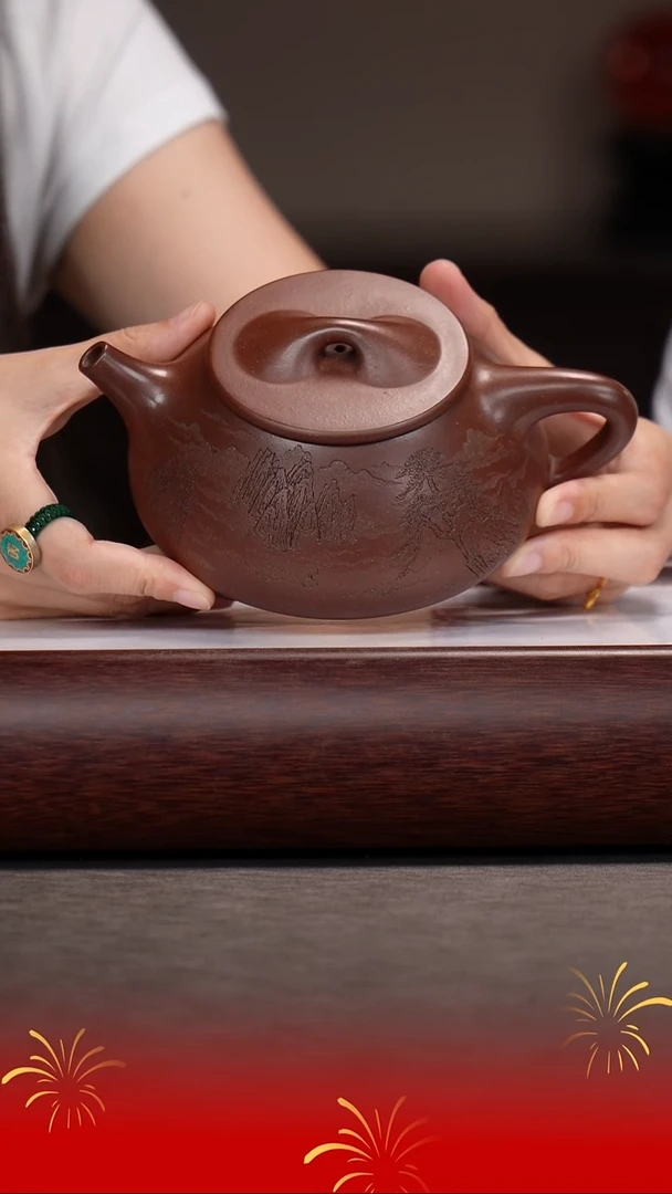 茶壶紫砂唐凤芝/紫泥/石瓢/500c