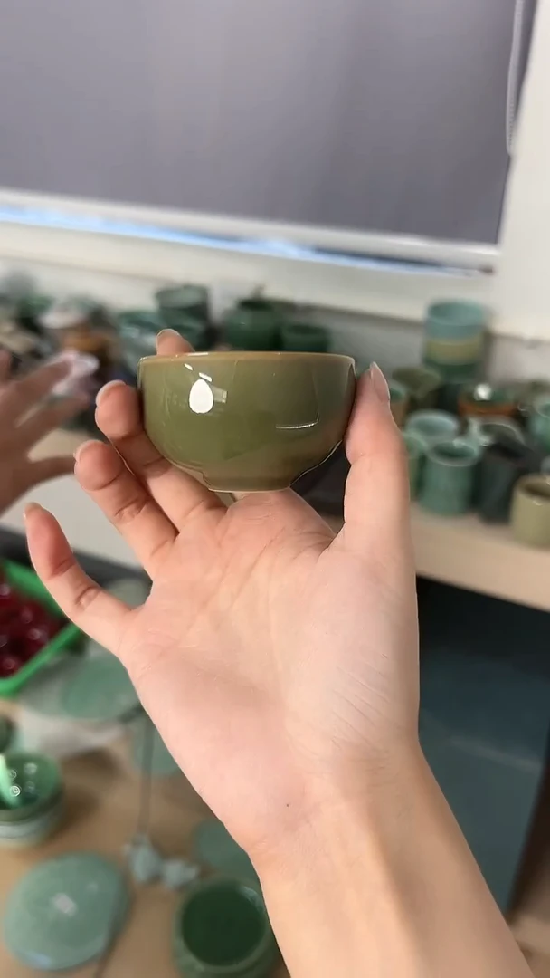龙泉云间青瓷小米茶器