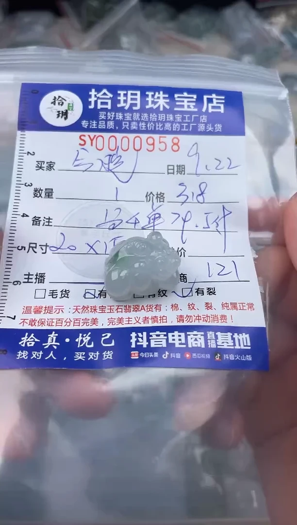 颈饰未镶嵌翡翠今****?翡翠挂件貔貅958